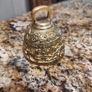 Rare Original Vintage Decorative Brass Bell with Engravings SJHANNES & MARCUS